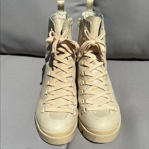 SCHUTZ Size 10B Women's Cream Lace-Up Ankle Boots - Picture 10 of 14